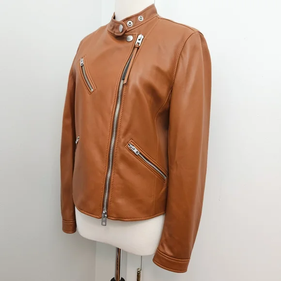 Coach Uptown Racer Leather Jacket - Picture 3 of 13